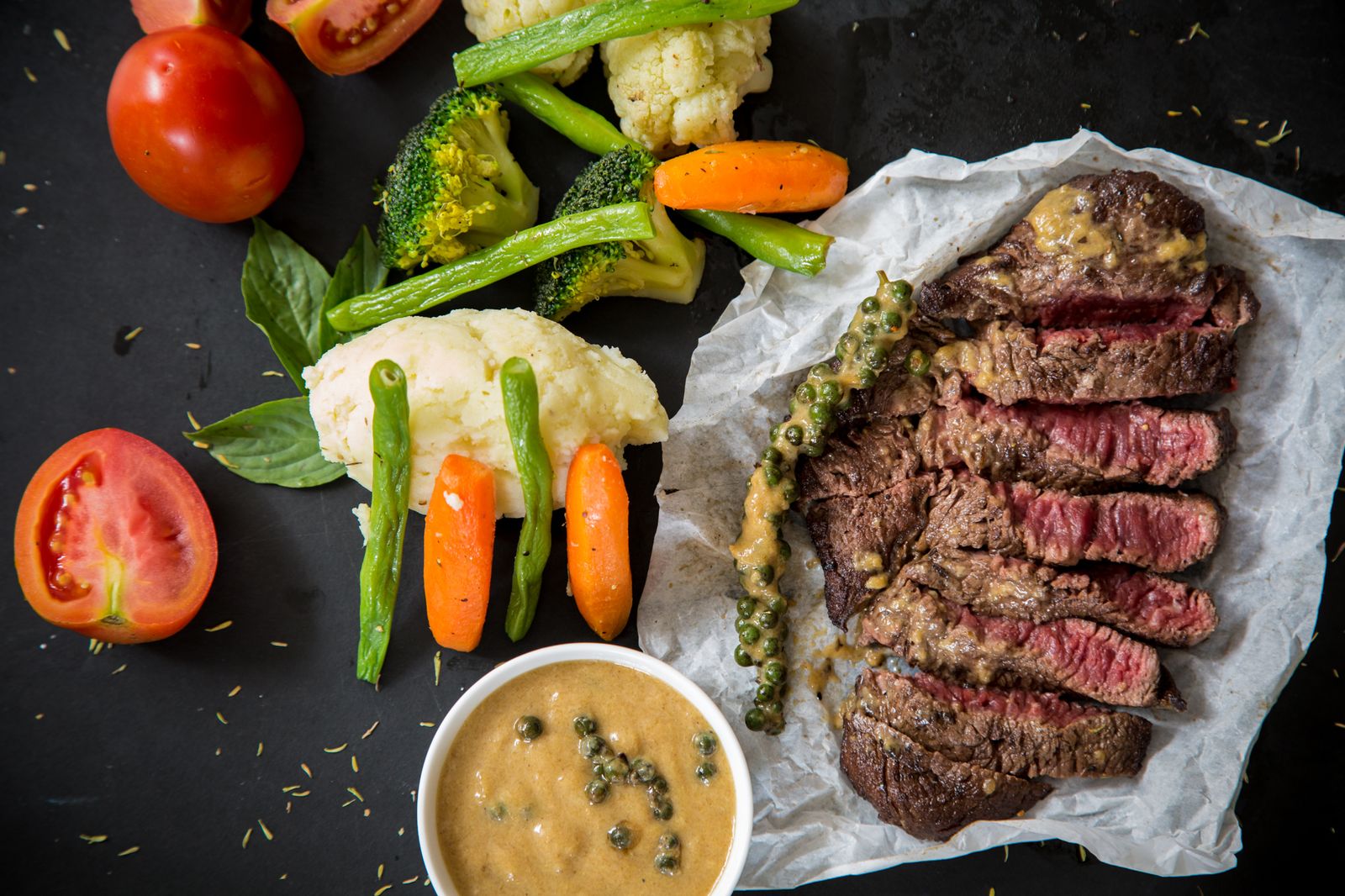 Menu Premium MYLO Traiteur : filet de bœuf et purée